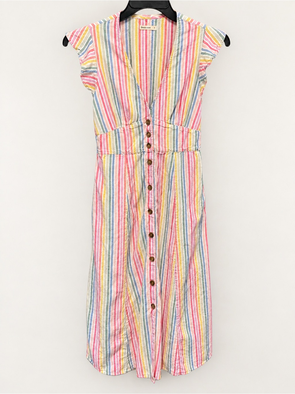 Marine Layer Striped Button Front Midi Dress Size Small Coastal Casual